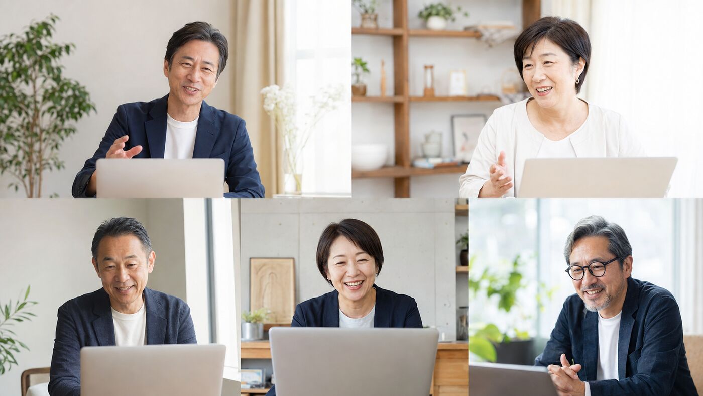 オンラインで参加する経営者のみなさん